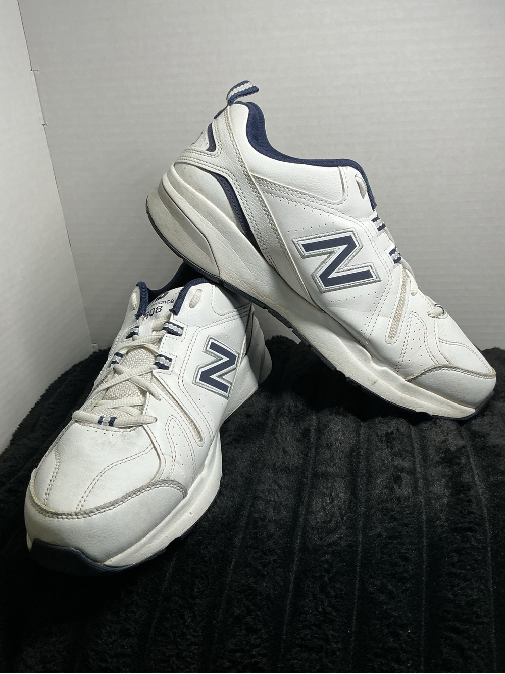 New Balance 608v5 Men’s 10.5 4E Extra Wide White Navy Training Shoes MX608WN5